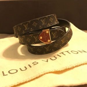 LOUIS VUITTON monogram triple wrap bracelet